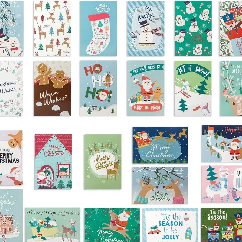 24 Cute Christmas Cards Assorted